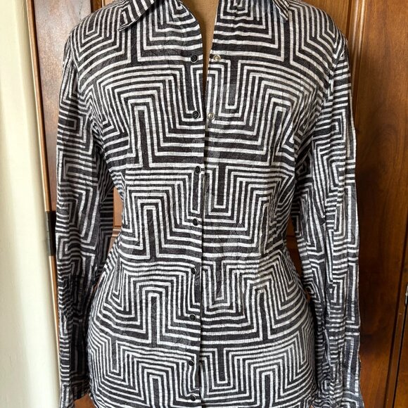 David Cline "Puzzle" Crushed Roll-Up Button Up Shirt - Picture 1 of 5